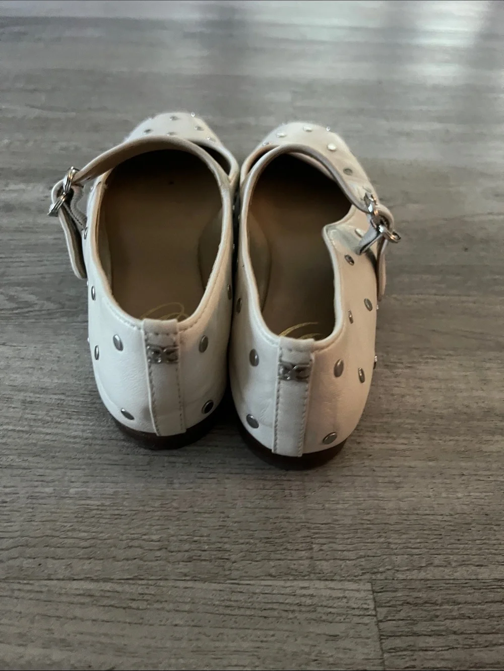 Sam Edelman White Studded Mary Jane Flats